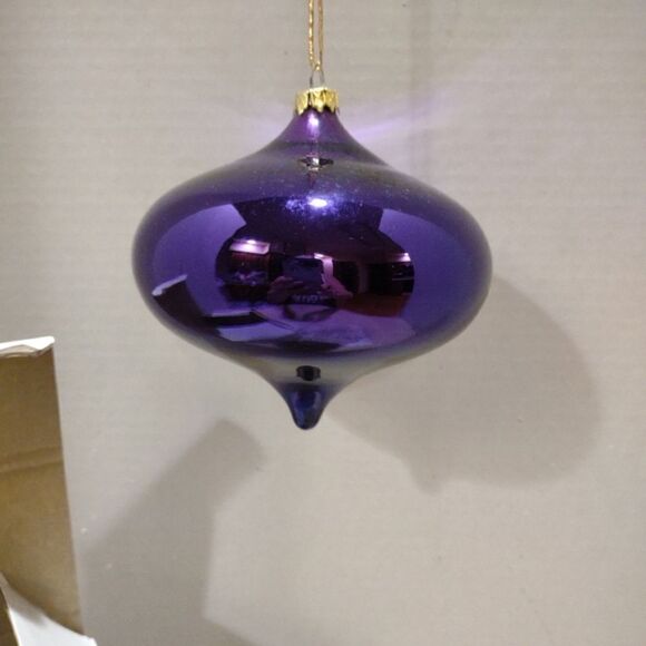 Vintage Dep 56 Purple Glass Ornament 5".  Ch2 - Picture 1 of 5